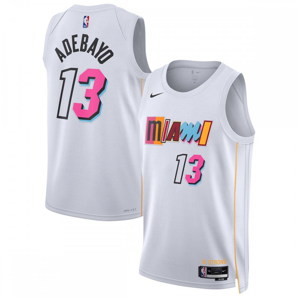 Bam Adebayo Miami Heat Unisex 2022/23 Swingman Jersey - City Edition - White-Pro Kit Vault | Brand New 26/27 Sports Jerseys